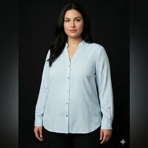 Karen Scott Light Blue Button Down Shirt